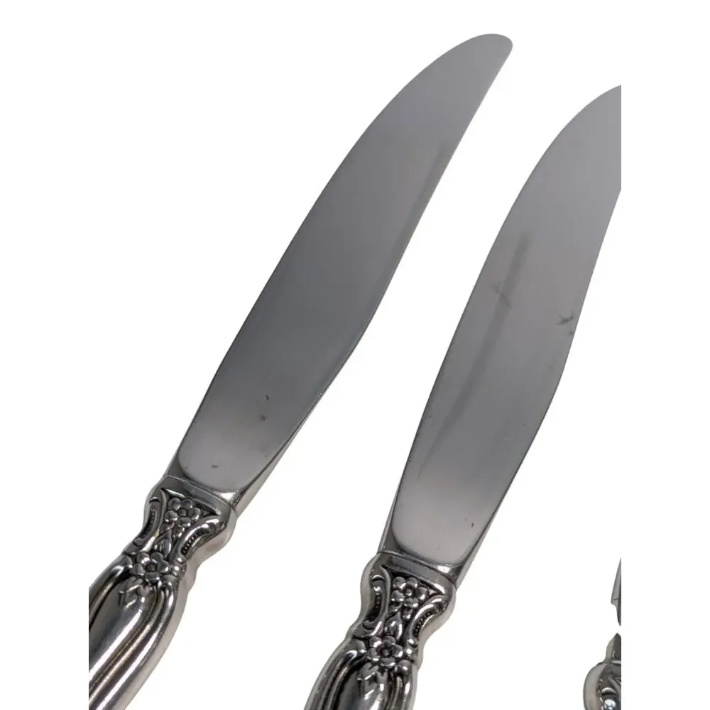Oneida Michelangelo Cube Stainless Set of 5 Dinner Knives Ornate 9